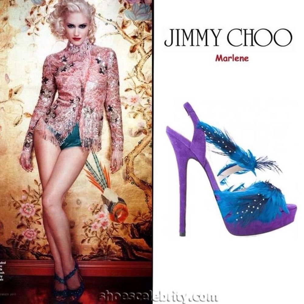 Jimmy Choo Marlene Feather & Suede Sandal Pump 5.5